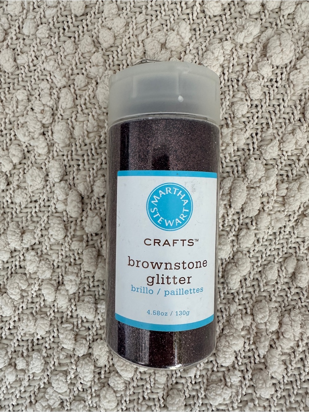 NWT Martha Stewart Crafts Brownstone Fine Glitter Shaker Jar 4.58 oz / 130g